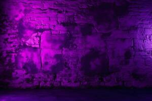 Black horror dark pink purple neon light, rough grunge texture, mystery haunted scary theme wallpaper. AI generative photo