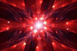 Lazer light fractals, red and white. photo