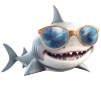 schattig haai clip art waterverf t-shirt ontwerp, transparant achtergrond, ai gegenereerd png