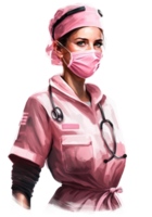 nödsituation flicka sjuksköterska ClipArt t-shirt design, transparent bakgrund, ai genererad png