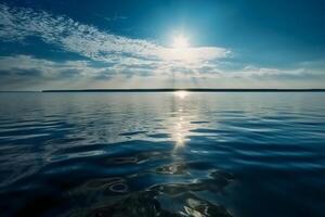 un escena en cuales el todo cielo es reflejado en el agua. ai generativo foto