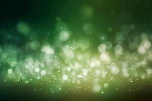 A blurred white light, green light abstract background with bokeh glow, Illustration. photo