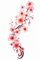 Copy space of Clipart of sakura blossoms. photo