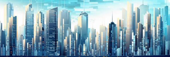 City, background, flat design, horizontal composition, architecture. photo