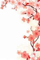 Copy space of Clipart of sakura blossoms. photo