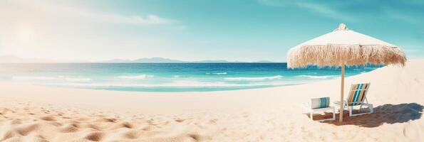 photo of beach holiday mockup background .