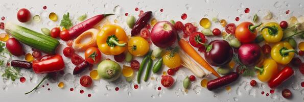 un imagen de Fresco vegetales mezcla sin costura antecedentes. ai generativo foto