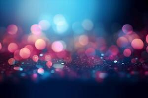A blurred covalt blue light, pink light abstract background with bokeh glow, Illustration. photo