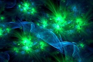 Lazer light fractals, royal blue and green. photo