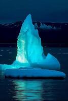 foto de luminiscente iceberg, increíble naturaleza. ai generativo