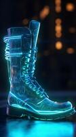 Boots glow in the dark. photo