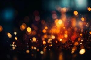 Blurred bokeh background bright blaze. photo