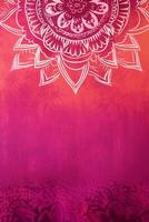 Fuchsia Crayola color background paper texture Rangoli pattern painting. photo