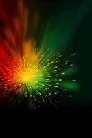 Green, red, yellow, firework, Independence Day Abstract Poster background, copyspace. photo