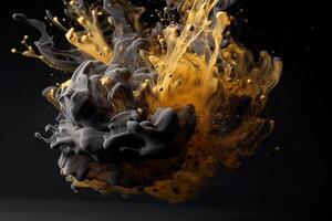 Paint drop. Ink water. Explosion smoke. photo