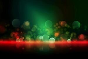 A blurred green light, white light, red light abstract background with bokeh glow, Illustration. AI Generative photo