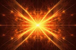 Lazer light fractals, orange and yellow. photo