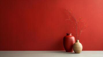 un maravilloso imagen de un minimalista rojo, exhibiendo el mágico elegancia encontró en sencillez. ai generativo foto