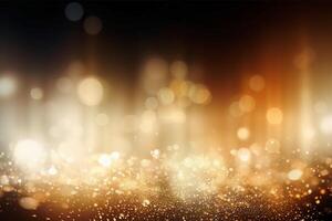 A blurred gold light, silver light abstract background with bokeh glow, Illustration. photo