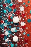 Teeny tiny tulle sparkles glam red and turquoise hd wallpaper, in the style of white, vibrant academia, poured, white and teal, psychedelic. AI generative photo