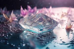 Milky, aether scene, translucent, glitterethereal, goddenss muse, background saltwatercrystal clear, water reflections, pastel colors. photo