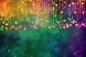 fancy bokeh light, grunge texture, vintage style background, green purple yellow gradient. photo