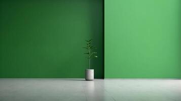 un maravilloso imagen de un minimalista verde, exhibiendo el mágico elegancia encontró en sencillez. ai generativo foto