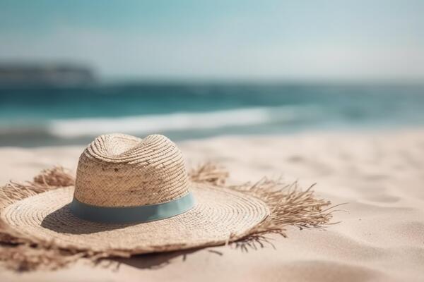 Straw Beach Hat Stock Photos, Images and Backgrounds for Free Download