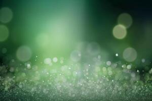 A blurred white light, green light abstract background with bokeh glow, Illustration. photo