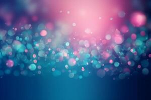 A blurred covalt blue light, pink light abstract background with bokeh glow, Illustration. photo