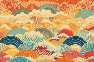 Japanese - patterned summer ripple background. photo