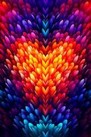 an abstract heart - shaped pattern with a mix of warm and cool tones. photo