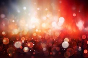 A blurred white light, red light abstract background with bokeh glow, Illustration. AI Generative photo