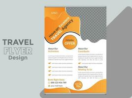 Travel flyer design for business vector