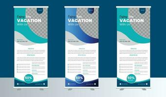 Professional Medical Roll Up Banner Design  stand  Template Pro Vector