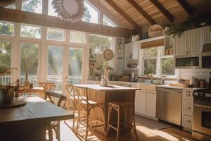 Detail interior view of kitchen. photo