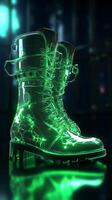 Boots glow in the dark. photo