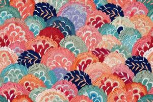 Embroidered texture, imaginary, aesthetic pattern. photo