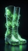 Boots glow in the dark. photo