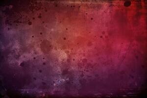 Aged effect overlay. Old film texture. Purple red gradient background with dust scratches. photo