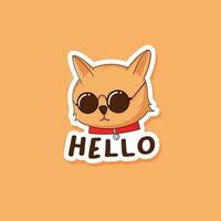 Colorful hand drawn cool cat stickers vector