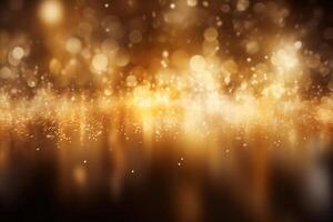 A blurred gold light, silver light abstract background with bokeh glow, Illustration. photo