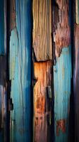 Colorful old wooden panels Abstract Weathered beauty. photo