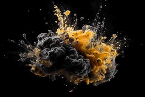 Paint drop. Ink water. Explosion smoke. photo