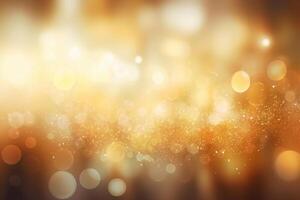 A blurred gold light, silver light abstract background with bokeh glow, Illustration. photo