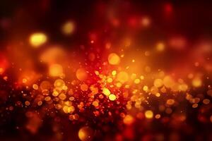 A blurred yellow light, red light abstract background with bokeh glow, Illustration. photo