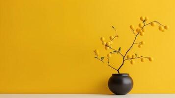 A stunning image of a minimalist yellow, showcasing the magical elegance found in simplicity. photo