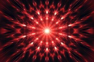Lazer light fractals, red and white. photo
