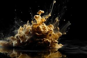 Paint drop. Ink water. Explosion smoke. photo