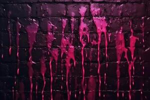 Black horror dark pink purple neon light, rough grunge texture, mystery haunted scary theme wallpaper. photo